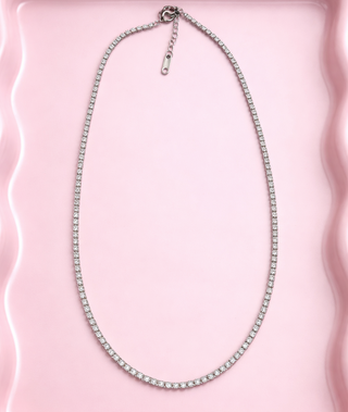 SILVER TENNIS NECKLACE