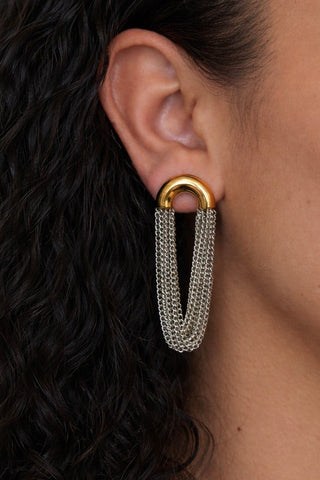 TWO-TONED DRAPED EARRINGS
