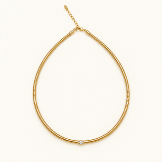 Marquise Bezel Omega Necklace