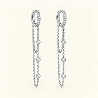 Stella Pavé Huggie Chain Drops