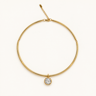Golden Halo Omega Round Necklace