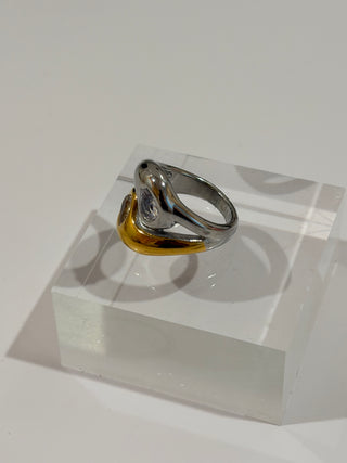 TWO-TONED STONE RING