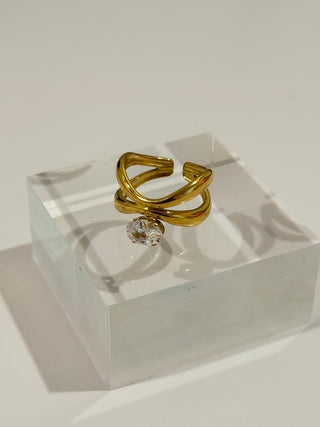 THE BRAIDED STONE RING