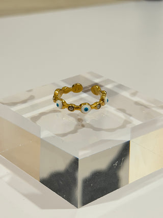 EVIL EYE PEARL RING