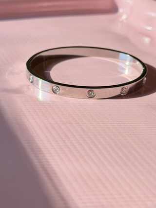 Silver Stone Bangle