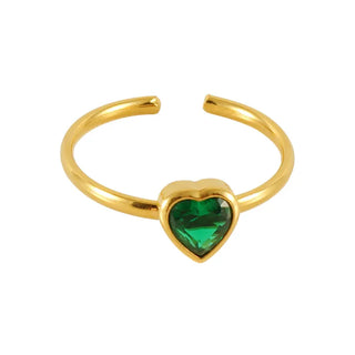 Heather Emerald Heart Ring