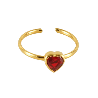 Heather Ruby Heart Ring