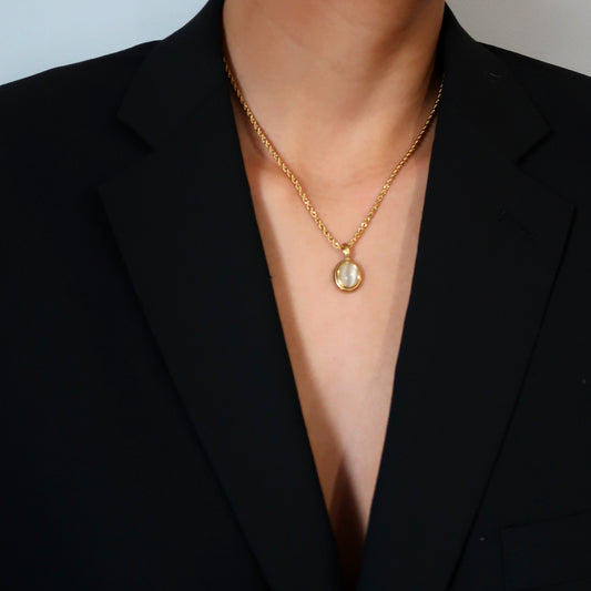 Oval Stone Necklace