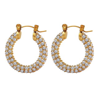 Crystal Hoops Gold