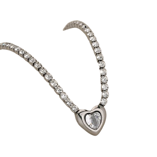 Dee Heart Necklace Silver