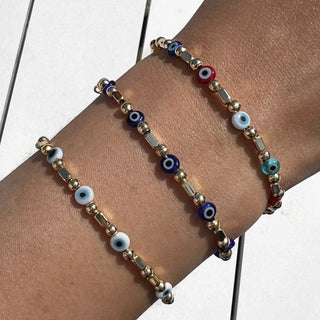Seed Bead Evil Eye Bracelet