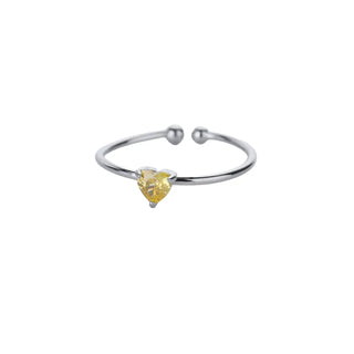 Royal Citrine Topaz Heart Ring
