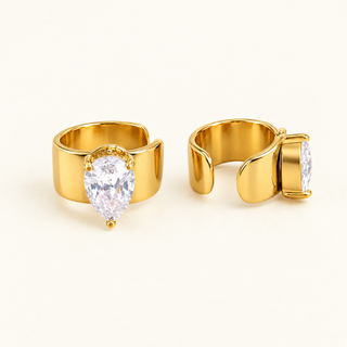 Pear Solitaire Ear Cuff