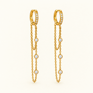 Stella Pavé Huggie Chain Drops