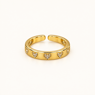 Pavé Heart Band Ring